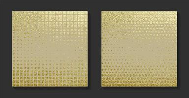 Golden luxury backgrounds set. Vintage vector illustration.