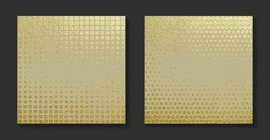 Golden luxury backgrounds set. Vintage vector illustration.