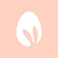 forma de huevo de pascua con silueta de orejas de conejo vector