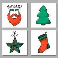 Doodle Christmas set vector