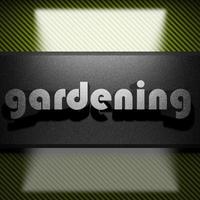 gardening word of iron on carbon photo