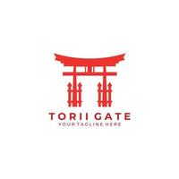 puerta torii logo arte icono vector ilustración diseño arquitectura cultura tradicional japonés viajar tokio