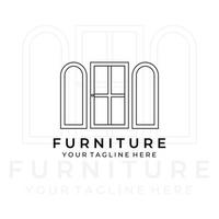 furniture illustration line art vector design logo. nature indoor monoline outline linear simple minimalist minimal