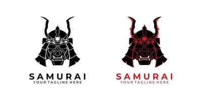 samurai logo design modern vector art illustration face machine technology robot icon vintage style