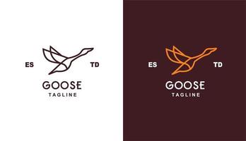 Goose monoline simple . line art bird fly logo for brand and company vector