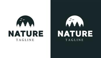 nature night with bird monline logo for brand and company vector