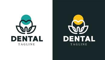 logotipo monoline de naturaleza dental para clínica y empresa de marca vector