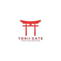 puerta torii logo arte icono vector ilustración diseño arquitectura cultura tradicional japonés viajar tokio