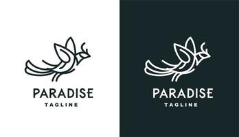 vector bird paradise monoline simple logo Perfect for any brand and company