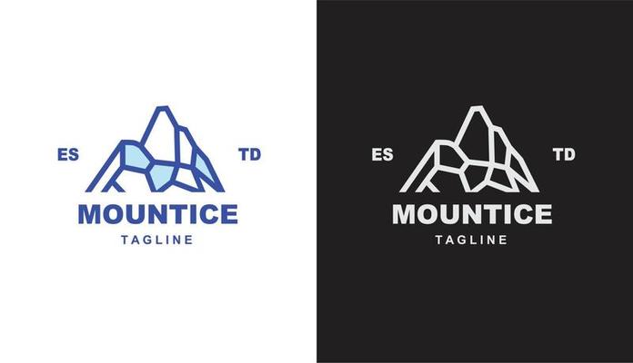 mountain line art modern . iceberg geometri logo for brand and company