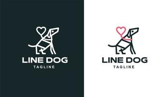 logotipo monoline simple de perro para la marca y la empresa de la tienda de mascotas vector