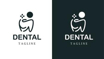 logotipo monoline de personas dentales para marca y empresa vector