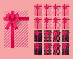 caja de regalo 3d para san valentin. ilustración vectorial vector