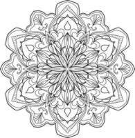 Mandala Flower in Black and White Free Vector