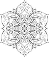 Mandala Flower in Black and White Free Vector