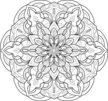 Mandala Flower in Black and White Free Vector