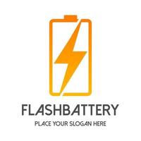 Flash battery vector logo template. This design use thunder symbol. Suitable for industrial.
