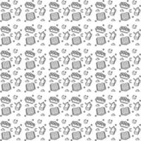 Ramadan doodle seamless pattern vector design