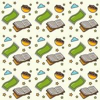 Ramadan doodle seamless pattern vector design