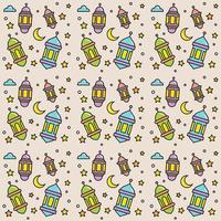 Ramadan doodle seamless pattern vector design
