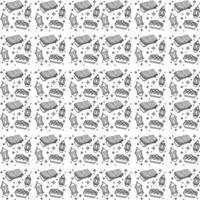 Ramadan doodle seamless pattern vector design