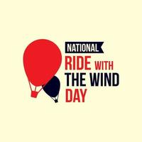 National ride the wind day vector design