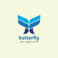 Ilustración de diseño de vector de logotipo de mariposa