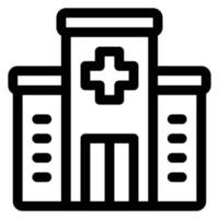 icono de vector de hospital simple, editable, 48 píxeles