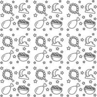 Ramadan doodle seamless pattern vector design