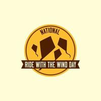 National ride the wind day vector design