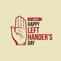 Left handers day vector design