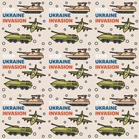 Stop Ukraine invasion doodle seemless pattern vector design illustration