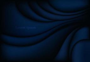 Abstract satin fabric folds or fluid wave blue background texture luxury material vector