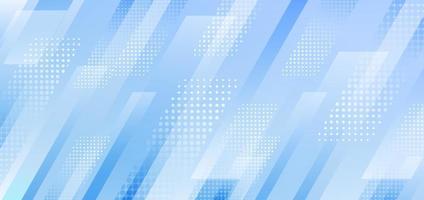 Abstract blue diagonal stripes geometric with halftone effect background vector
