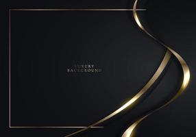 Elegant 3D abstract background black curved shape vector