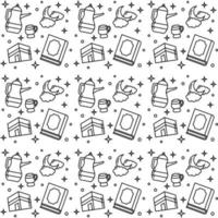 Ramadan doodle seamless pattern vector design