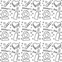 Womens day doodle seamless pattern vector design