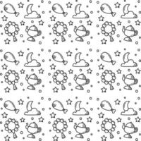 Ramadan doodle seamless pattern vector design