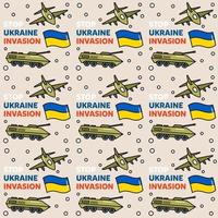 Stop Ukraine invasion doodle seemless pattern vector design illustration