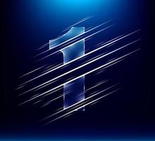fast speed luxury glass number 1 one with blue color background. vector