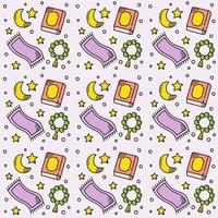 Ramadan doodle seamless pattern vector design