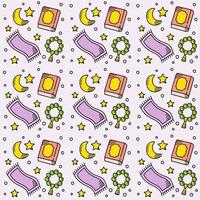 Ramadan doodle seamless pattern vector design