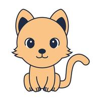 chibi gato dibujos animados kawaii arte vector