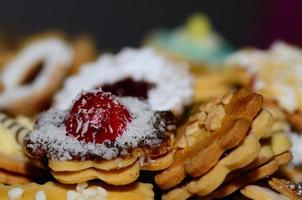 christmas cookie with cherry photo