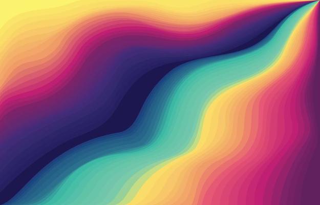 Waving Rainbow Colored