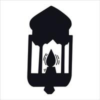 ilustración de forma de silueta de linterna árabe vector