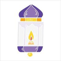 lámpara árabe color glifo doodle icono ilustración vector