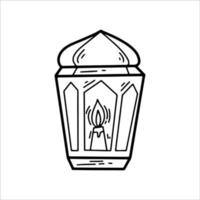 Arabic Lamp Black Doodle Illustration vector