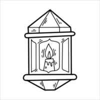 Arabic Lamp Black Doodle Icon Illustration vector