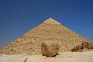 pyramid with sky and stone photo